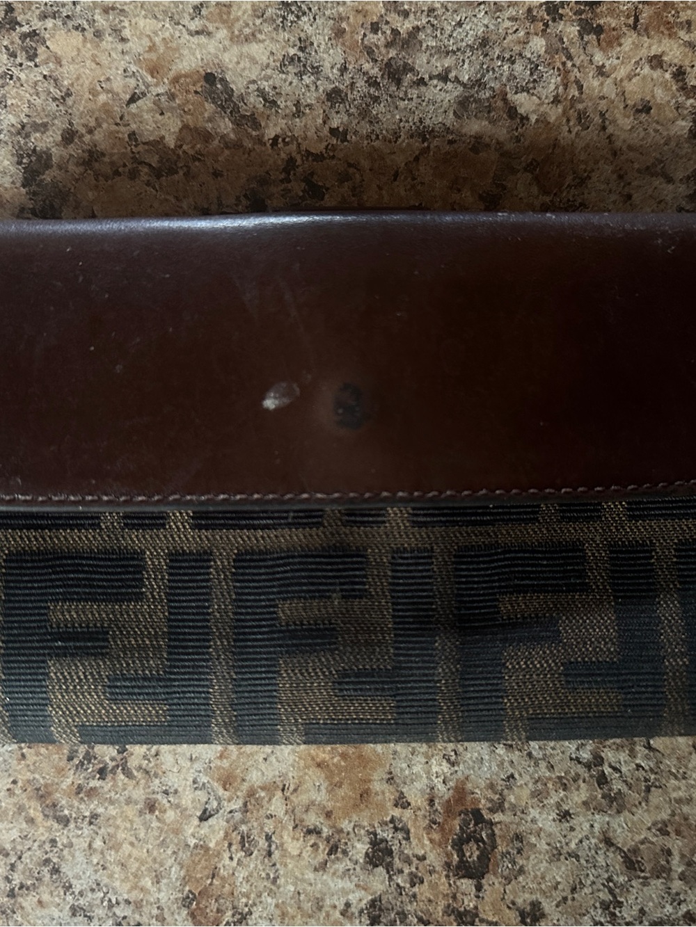 Fendi Brown and Dark Brown FF Monogram Folded Wallet - Picture 5 of 7